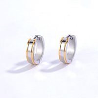 1 Piece Fashion Round Plating 201 Stainless Steel 18K Gold Plated Earrings sku image 1