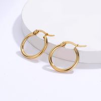 1 Piece Round Plating 201 Stainless Steel 18K Gold Plated Earrings main image 1