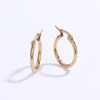 1 Piece Round Plating 201 Stainless Steel 18K Gold Plated Earrings main image 3