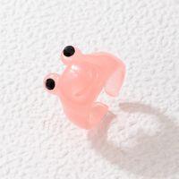 Fashion Cartoon Frog Candy Color Transparent Resin Open Ring main image 1