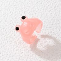 Fashion Cartoon Frog Candy Color Transparent Resin Open Ring main image 5