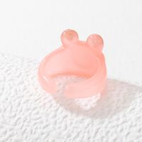 Fashion Cartoon Frog Candy Color Transparent Resin Open Ring main image 2