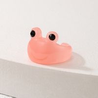 Fashion Cartoon Frog Candy Color Transparent Resin Open Ring main image 3