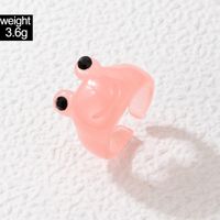 Fashion Cartoon Frog Candy Color Transparent Resin Open Ring main image 4