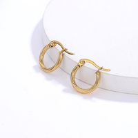 New Fashion Small Geometric Simple Plating 18k Gold Stainless Steel Earring sku image 1