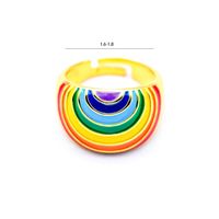 2022 Neue Mode Bunte Öffnung Überzogene 18k Gold Regenbogen Kupfer Ring main image 2