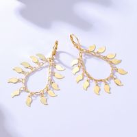 Fashion Simple Geometric Hip Hop Tassel Plated Gold Copper Earrings main image 3