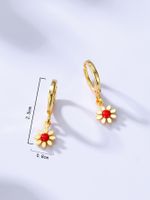 Classic Simple Fashion Flower Plated Bling Gold Copper Earrings main image 4