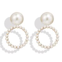Fashion New Pearl  Women's Simple Openwork Circle Alloy Ear Studs main image 3