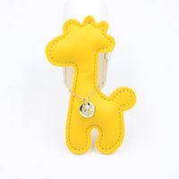 Creative Pu Giraffe Leather Keychain Car Pendant Cartoon Animal Deer Schoolbag Pendant Wholesale sku image 7
