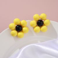 Spring New Macaron Color Flower Earrings Small Fresh Cute Earrings Retro Wild sku image 1