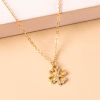 Simple Style Four Leaf Clover Heart Shape Alloy Valentine'S Day Women's Pendant Necklace main image 4