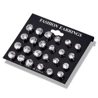 Water Machine Zircon 12 Pairs Of Stud Earrings Set main image 2