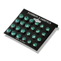 Water Machine Zircon 12 Pairs Of Stud Earrings Set main image 3