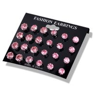 Water Machine Zircon 12 Pairs Of Stud Earrings Set main image 6