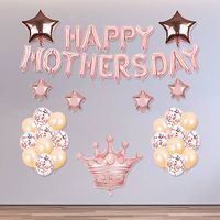 42pc Rose Gold Happy Mother's Day Letter Balloon Decoration Aluminum Foil Balloon Set main image 3