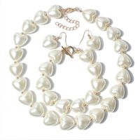 Moda En Forma De Corazón Perla Clavícula Cadena Joyería Traje Collar Pulsera Femenina sku image 1