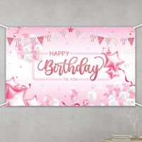 Rosa Geburtstag Hintergrund Tuch Dekoration Geburtstag Banner Tür Vorhang main image 4