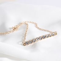 Fashion Ornament Simple Rhinestone Chain Shaped Alloy Bracelet sku image 1