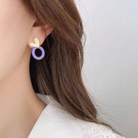 Ins Style Hip-hop Exaggerated Round Heart Alloy Stoving Varnish Plating No Inlaid Women's Earrings main image 2