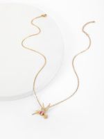 2022 New Style Copper Plating 18k Gold Zircon Bird Pendant Necklace main image 2