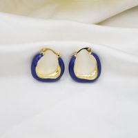 Ins Style Exaggerated Japanese Style Geometric Semicircle Round Alloy Stoving Varnish Plating No Inlaid Women's Earrings sku image 1