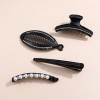 Fashion Creative Black Crystal Inlaid Shark Clip  Back Head Updo Banana Non-slip Clip main image 1