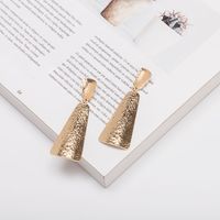 Retro Exaggerated Geometric Carved Texture Long Large Earrings For Women Wholesale sku image 2