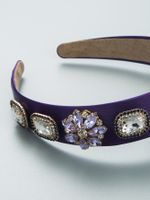 Fashion Baroque Vintage Flower Headband Rhinestone Glass Drill Hair Accessories main image 3