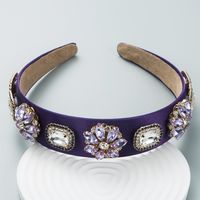 Fashion Baroque Vintage Flower Headband Rhinestone Glass Drill Hair Accessories sku image 1