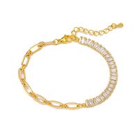 Simple Creative 18k Gold Plated Zircon Inlay Geometric Female Bracelet sku image 3