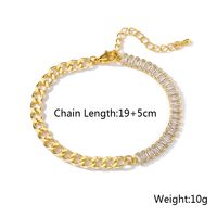 Simple Creative 18k Gold Plated Zircon Inlay Geometric Female Bracelet main image 5