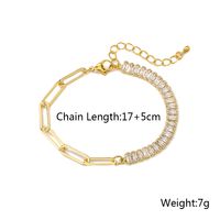 Simple Creative 18k Gold Plated Zircon Inlay Geometric Female Bracelet main image 6