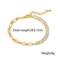 Simple Creative 18k Gold Plated Zircon Inlay Geometric Female Bracelet main image 7