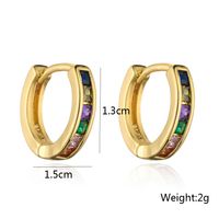 Fashion Simple Copper Plating 18k Gold Micro Inlaid Zircon Geometric O-shaped Earrings main image 5