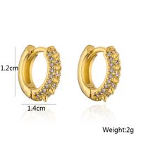 Fashion Simple Copper Plating 18k Gold Micro Inlaid Zircon Geometric O-shaped Earrings main image 6
