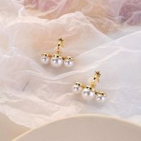 Ins Style Exaggerated Fashion Geometric Alloy Inlaid Pearls No Inlaid Women's Earrings Ear Studs sku image 2
