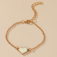 Fashion Cute Simple Oil Dripping Heart Shaped Alloy Bracelet main image 4