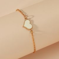 Fashion Cute Simple Oil Dripping Heart Shaped Alloy Bracelet main image 2