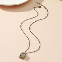 Fashion Ornament Oil Dripping Book Shaped Alloy Necklace main image 3