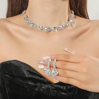 Moda Gota De Agua Pendientes De Diamantes De Imitación Conjunto De Collar Vestido Accesorios De Banquete sku image 1