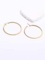 1 Piece Fashion Circle Plating 201 Stainless Steel 18K Gold Plated Earrings main image 4