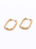 1 Piece Fashion Geometric Oval Plating 201 Stainless Steel 18K Gold Plated Earrings main image 1