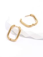 1 Piece Fashion Geometric Oval Plating 201 Stainless Steel 18K Gold Plated Earrings main image 4
