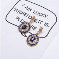 Fashion Shining Bride Rhinestone Oval Pendant Gemstone Alloy Earrings main image 1