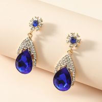 Fashion Grandeur Full Diamond Water Drop Alloy Ear Studs main image 4