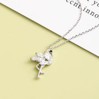 Collier En Argent Flamant Rose S925 Classique De Niche De Luxe Léger main image 4