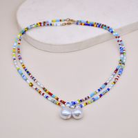 Fashion Retro Special-shaped Pearl Letter Multi-layer Necklace main image 4