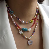 Fashion Retro Flower Necklace Female Turquoise Clavicle Chain main image 4