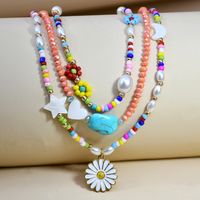 Fashion Retro Flower Necklace Female Turquoise Clavicle Chain main image 5